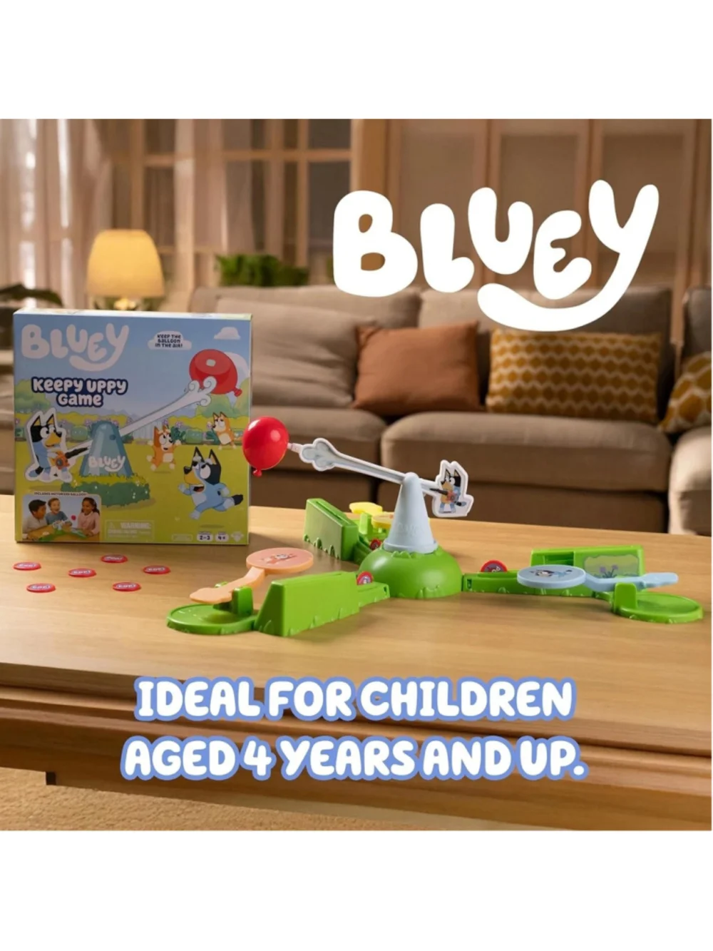 NEW Bluey Keepy Uppy Motorized Balloon Tabletop Game Kids Family Fun